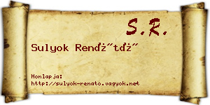 Sulyok Renátó névjegykártya
